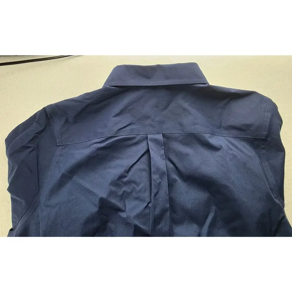 Untuckit For Her Blue Button Down Shirt Size 10